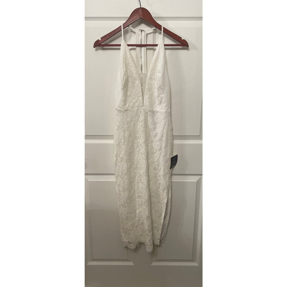 Lulus Romantic Message White Lace Midi Dress XS Bridal Shower Wedding NWT - Picture 5 of 12